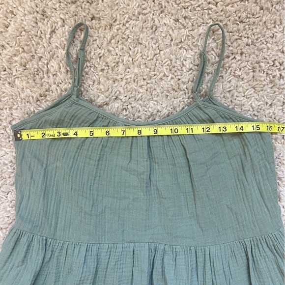 NWT LUSH // Tiered Cotton Midi Summer Dress in green, size S - Picture 7 of 9